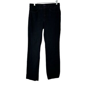 NYDJ Jeans Womens 6 Short Marilyn Straight Black Denim Lift Tuck Stretch Denim‎